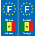F Europe Sénégal Senegal autocollant plaque
