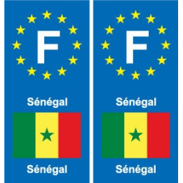 F Europe Sénégal Senegal autocollant plaque