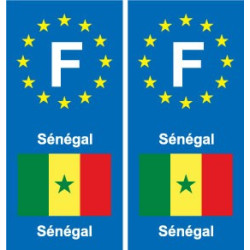 F Europe Sénégal Senegal autocollant plaque