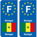 F Europe Sénégal Senegal autocollant plaque