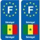 F Europe Sénégal Senegal autocollant plaque