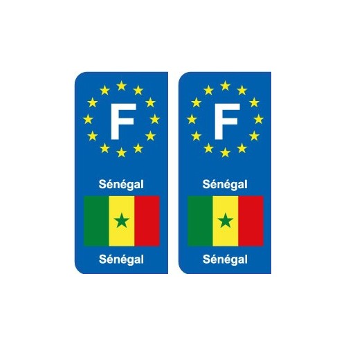 F Europe Sénégal Senegal autocollant plaque