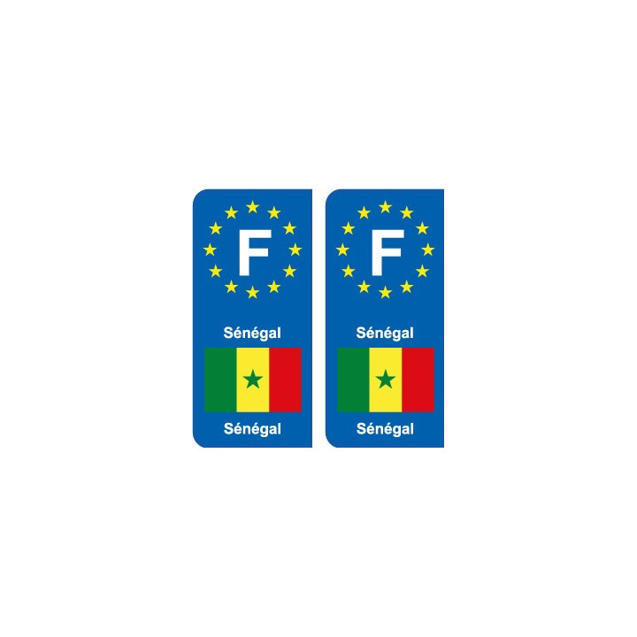 F Europe Sénégal Senegal autocollant plaque