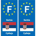 F Europe Serbie Serbia autocollant plaque