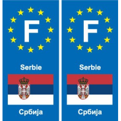 F Europe Serbie Serbia autocollant plaque