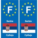 F Europe Serbie Serbia autocollant plaque