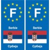 F Europe Serbie Serbia autocollant plaque