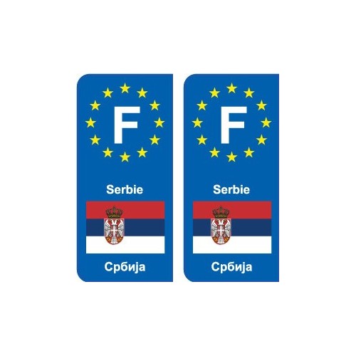 F Europe Serbie Serbia autocollant plaque