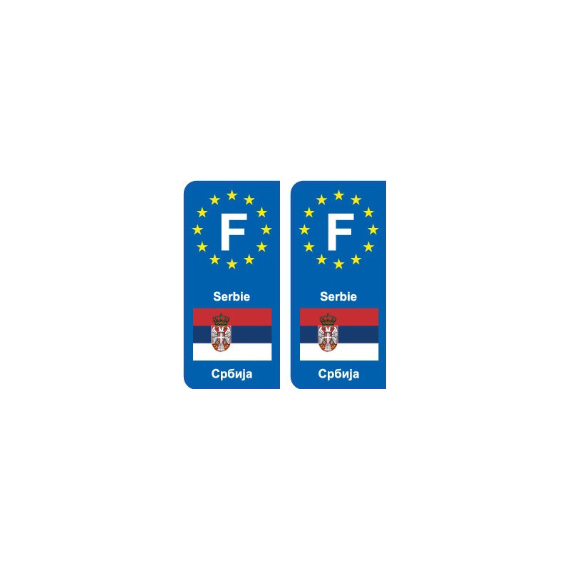 F Europe Serbie Serbia autocollant plaque