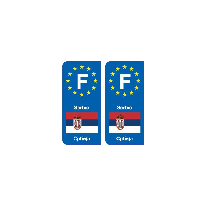F Europe Serbie Serbia autocollant plaque