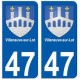47 Villeneuve-sur-Lot blason autocollant plaque stickers ville