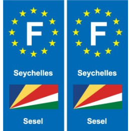 F Europe Seychelles autocollant plaque