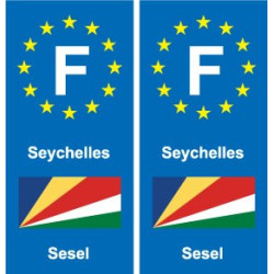 F Europe Seychelles autocollant plaque