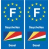 F Europe Seychelles autocollant plaque