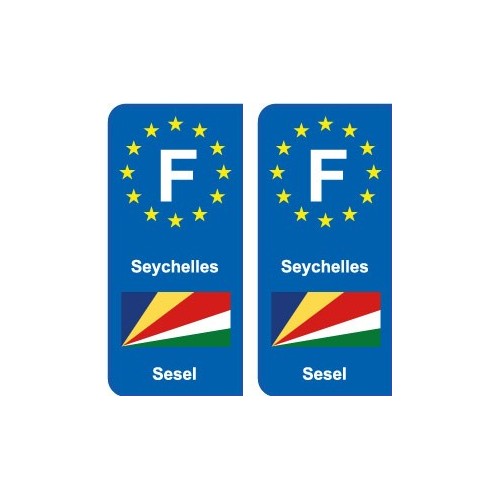 F Europe Seychelles autocollant plaque