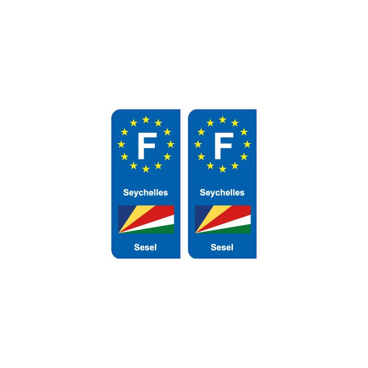 F Europe Seychelles autocollant plaque
