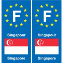 F Europe Singapour Singapore autocollant plaque