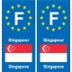 F Europe Singapour Singapore autocollant plaque