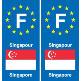 F Europe Singapour Singapore autocollant plaque
