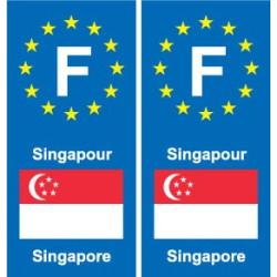 F Europe Singapour Singapore autocollant plaque
