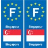 F Europe Singapour Singapore autocollant plaque