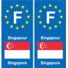 F Europe Singapour Singapore autocollant plaque