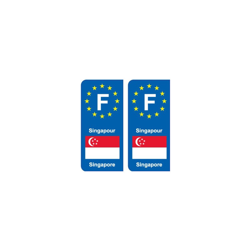F Europe Singapour Singapore autocollant plaque