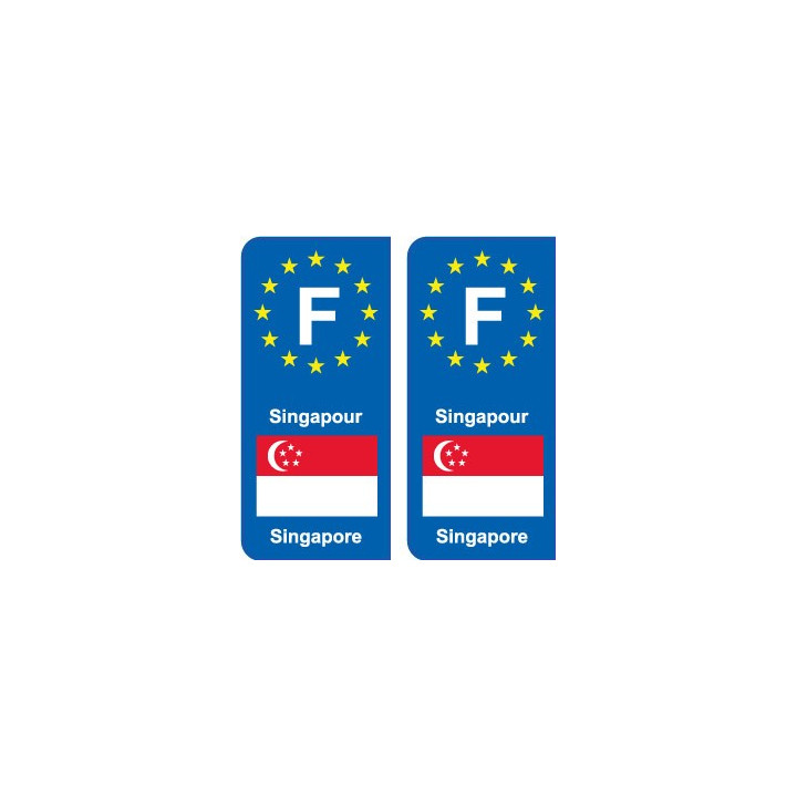 F Europe Singapour Singapore autocollant plaque