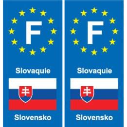 F Europe Slovaquie Slovakia autocollant plaque