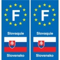 F Europe Slovaquie Slovakia autocollant plaque