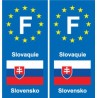 F Europe Slovaquie Slovakia autocollant plaque