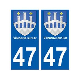 47 Villeneuve-sur-Lot blason autocollant plaque stickers ville