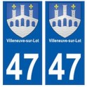 47 Villeneuve-sur-Lot blason autocollant plaque stickers ville
