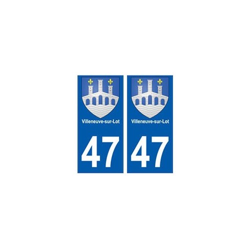 47 Villeneuve-sur-Lot blason autocollant plaque stickers ville
