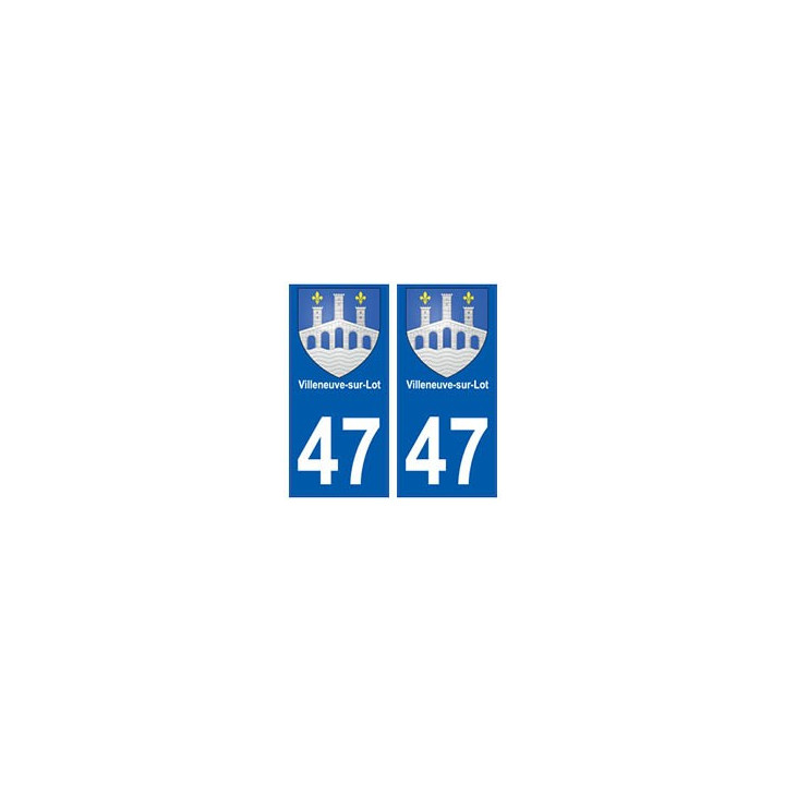 47 Villeneuve-sur-Lot blason autocollant plaque stickers ville