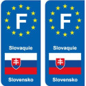 F Europe Slovaquie Slovakia autocollant plaque