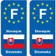 F Europe Slovaquie Slovakia autocollant plaque
