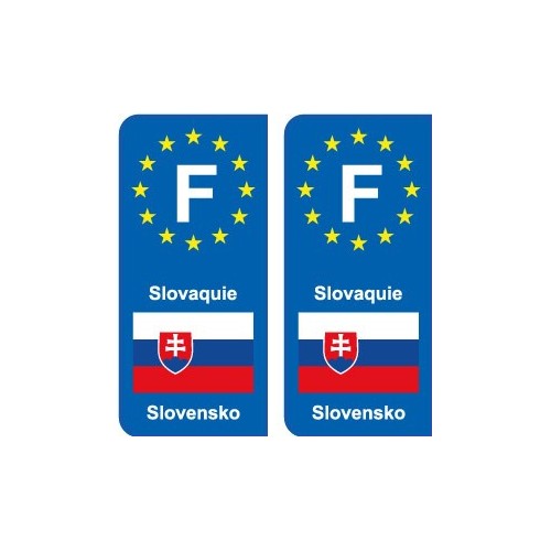F Europe Slovaquie Slovakia autocollant plaque