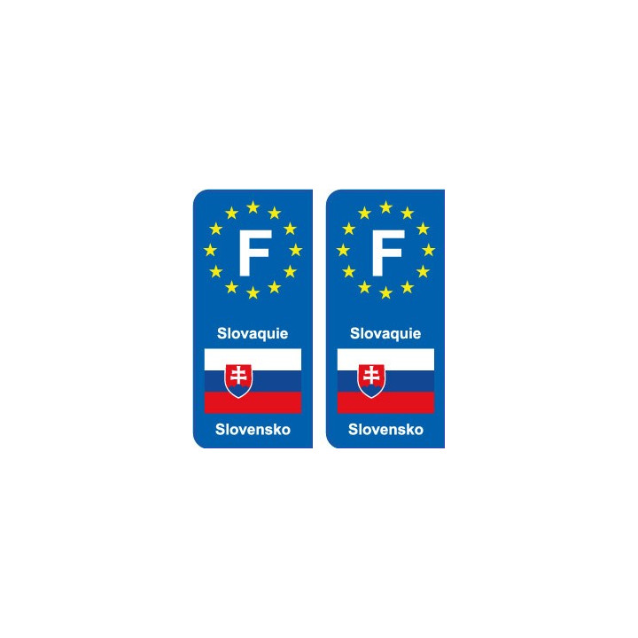 F Europe Slovaquie Slovakia autocollant plaque