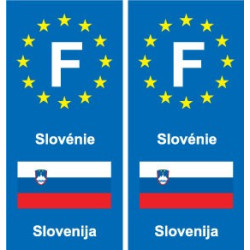 F Europe Slovénie Slovenia autocollant plaque