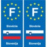 F Europe Slovénie Slovenia autocollant plaque