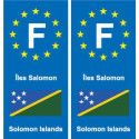 F Europe Îles Salomon Solomon Islands autocollant plaque