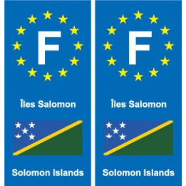 F Europe Îles Salomon Solomon Islands autocollant plaque