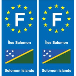 F Europe Îles Salomon Solomon Islands autocollant plaque