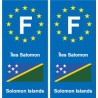 F Europe Îles Salomon Solomon Islands autocollant plaque