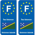 F Europe Îles Salomon Solomon Islands autocollant plaque