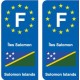 F Europe Îles Salomon Solomon Islands autocollant plaque