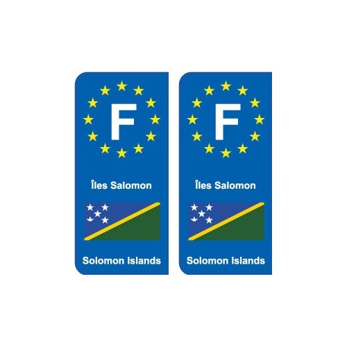 F Europe Îles Salomon Solomon Islands autocollant plaque