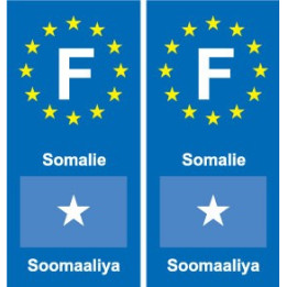 F Europe Somalie Somalia autocollant plaque