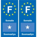 F Europe Somalie Somalia autocollant plaque